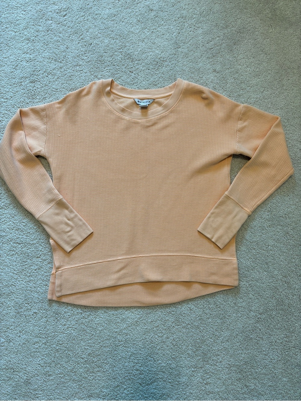 Athleta Women’s Peach Waffle-Knit Crewneck Sweater